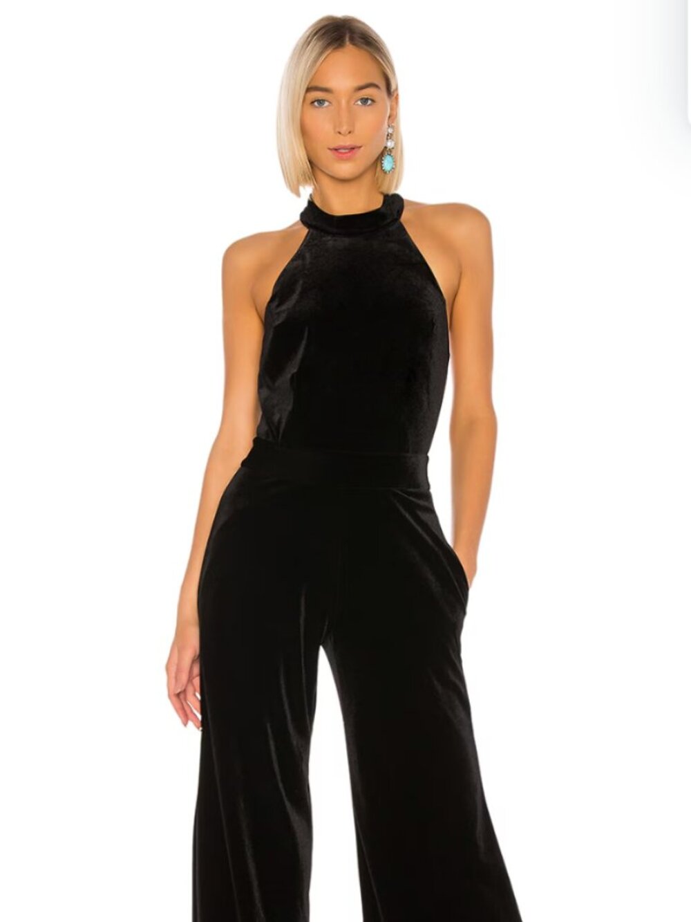 MISA Los Angeles Xandra Velvet Jumpsuit | Size L
